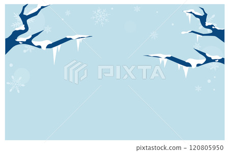冬季森林可愛背景插畫素材 120805950