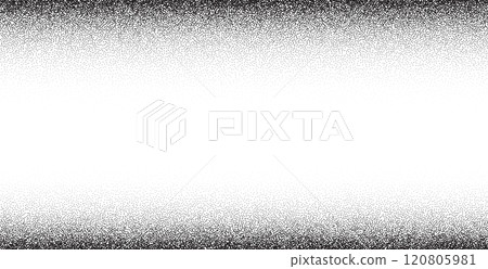 Grainy noise border featuring black and white dots, glitter, and stipple effects. Abstract geometric design with spray, halftone, and airbrush textures Grainy noise border featuring black and white dots, glitter, and stipple effects. Abstract geometric design with spray, halftone, and airbrush textures 120805981