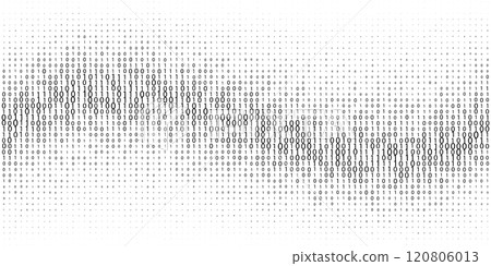 Binary code gradient wave on white 120806013