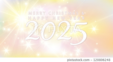 Merry Christmas And Happy New Year on the beautiful 2025 Illustration design Merry Christmas And Happy New Year on the beautiful 2025 Illustration design 120806248