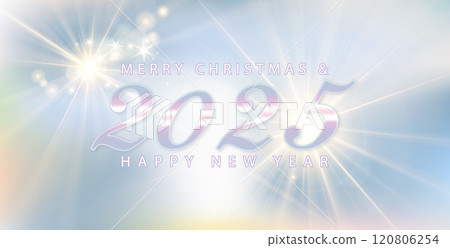 Merry Christmas And Happy New Year on the beautiful 2025 design 120806254