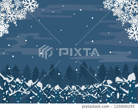 Snowy winter forest landscape Snowy winter forest landscape 120806295