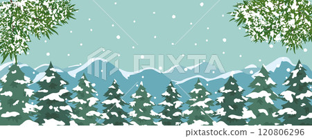 白雪皚皚的冬季森林景觀 白雪皚皚的冬季森林景觀 120806296