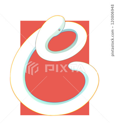 New Year's card material with illustration of snake New Year's card material with illustration of snake 120806948