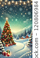 白雪皚皚的聖誕樹 120806984