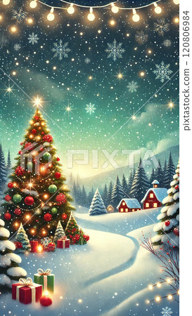 snowy christmas tree 120806984