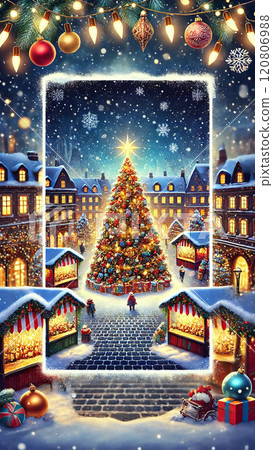 Christmas decorated Christmas tree illustration Christmas decorated Christmas tree illustration 120806988