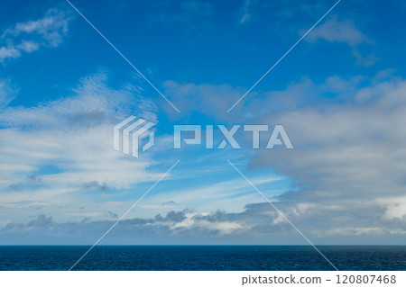 [Summer to autumn ocean sky background and sky composition materials] 120807468