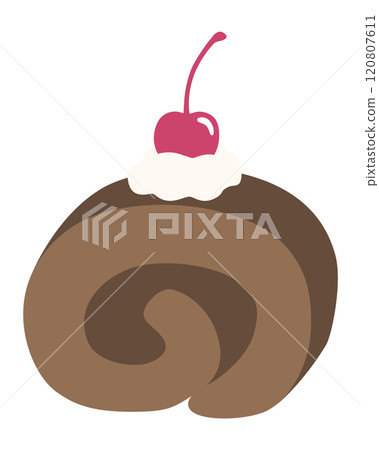 可愛的蛋糕卷的向量圖 120807611