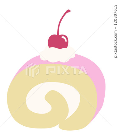 可愛的蛋糕卷的向量圖 120807615