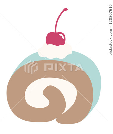 可愛的蛋糕卷的向量圖 120807616