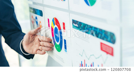 男性商務人士在研討會上演講 120807708