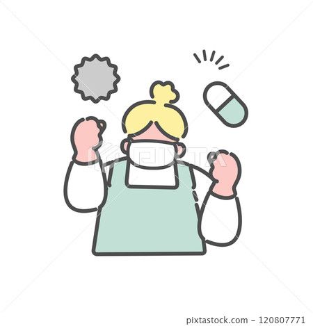 簡單的線條畫女性插畫無法戰勝病毒 120807771