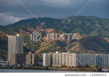 Lake Biwa shore scenery, Hamaotsu, Otsu City Lake Biwa shore scenery, Hamaotsu, Otsu City 120809255