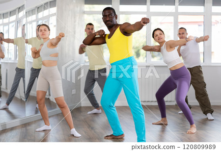 Group of people dancing modern dances Group of people dancing modern dances 120809989