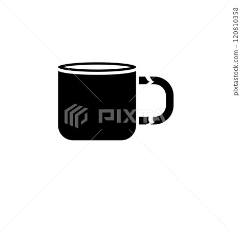 Broken Tea Cup, Destroy Porcelain Mug Solid Flat Vector Icon Isolated on White Background 120810358