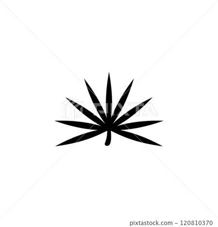 Marijuana Cannabis Leaf, Narcotic Plant Solid Flat Vector Icon Isolated on White Background 120810370