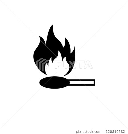 Gas Flame, Fire Burner Solid Flat Vector Icon Isolated on White Background 120810382