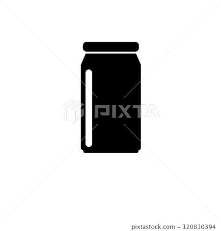 Aluminum Can, Soda Drink, Beer Solid Flat Vector Icon Isolated on White Background Aluminum Can, Soda Drink, Beer Solid Flat Vector Icon Isolated on White Background 120810394