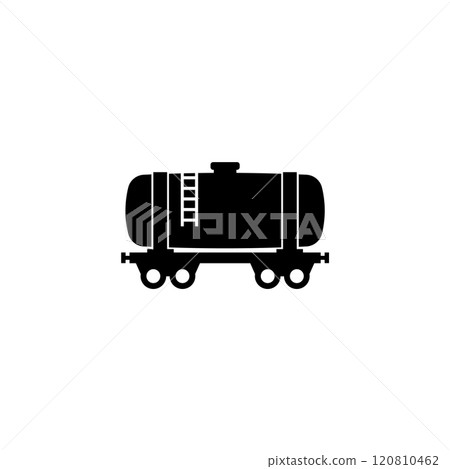 Black tank car silhouette for rail liquid transport 120810462