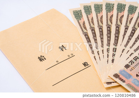 Image of salary: 10,000 yen bill Image of salary: 10,000 yen bill 120810486