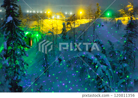 Magic forest at winter, Mysterious Forest in Murmansk region, Kirovsk, fantastic creation 120811356