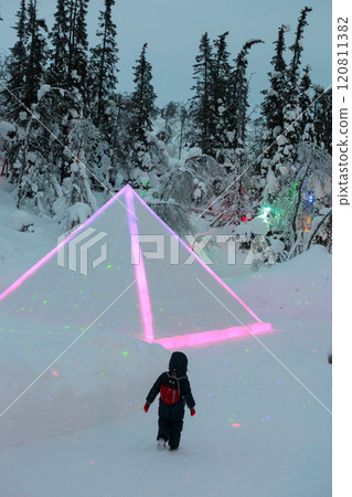 Magic forest at winter, Mysterious Forest in Murmansk region, Kirovsk, fantastic creation 120811382