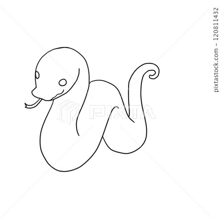 Snake line drawing Snake line drawing 120811432