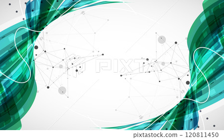 Abstract wave of rectangles with plexus elements. Hand drawn vector. Abstract wave of rectangles with plexus elements. Hand drawn vector. 120811450