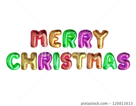 Colorful rainbow bright party air balloon word MERRY CHRISTMAS Colorful rainbow bright party air balloon word MERRY CHRISTMAS 120811613
