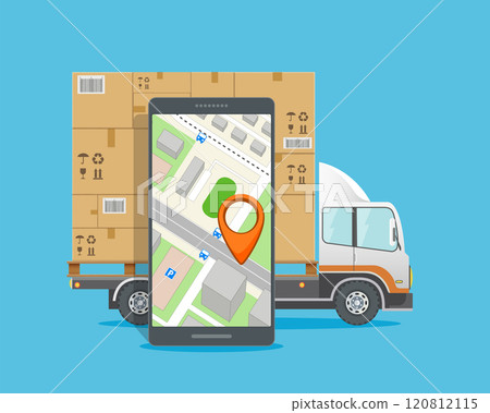 Truck with a load of boxes. 120812115