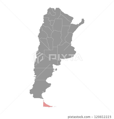 Tierra del Fuego Province map, administrative division of Argentina. Vector illustration. Tierra del Fuego Province map, administrative division of Argentina. Vector illustration. 120812223
