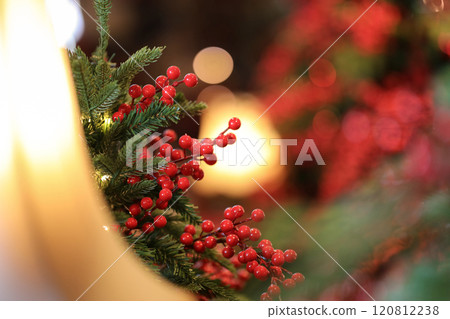 Christmas Background Concept, Closeup Christmas Tree Decoration with bokeh background. Christmas Background Concept, Closeup Christmas Tree Decoration with bokeh background. 120812238