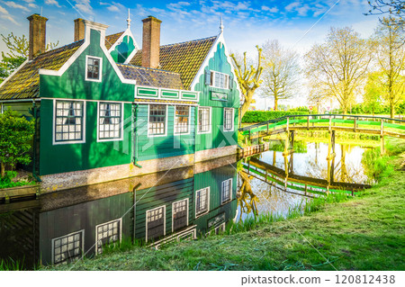 skyline of old town Zaanse Schans skyline of old town Zaanse Schans 120812438