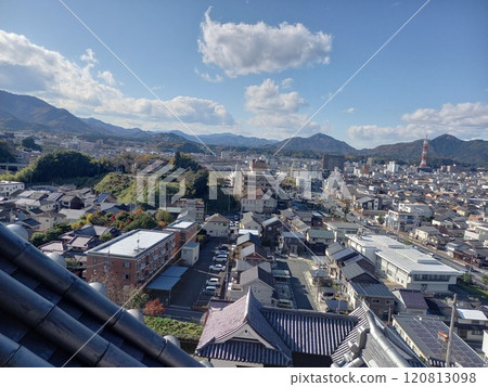從天守閣眺望福知山城西側 120813098