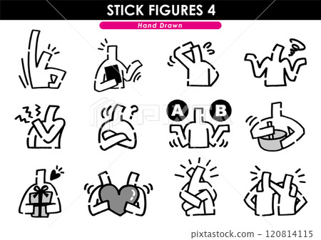 Hand drawn stick figures set 120814115