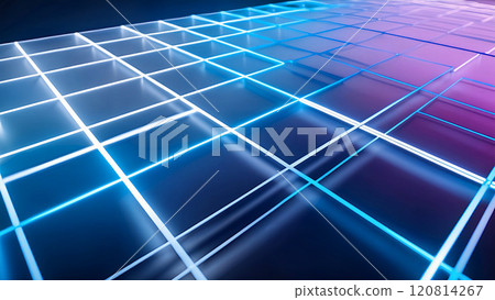 Neon Grid and Futuristic Design - Cyberpunk Sci-Fi Background Neon Grid and Futuristic Design - Cyberpunk Sci-Fi Background 120814267