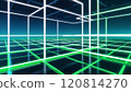 Futuristic green digital grid cityscape - sci-fi technology background Futuristic green digital grid cityscape - sci-fi technology background 120814270