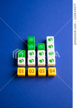 Financial indicators of profit growth by quarter for the year. Increased profits, improved positions and good metrics. Investments and income. 120814477