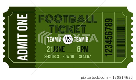 Football match ticket. Admit one. 120814653