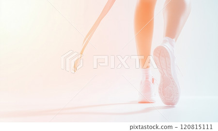 Image of a woman training from the knee down, resistance bands for exercise 120815111