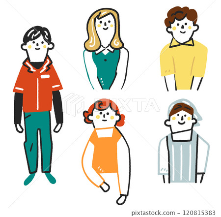 Stock illustration of a set of people working in non-regular employment and supporting society Stock illustration of a set of people working in non-regular employment and supporting society 120815383