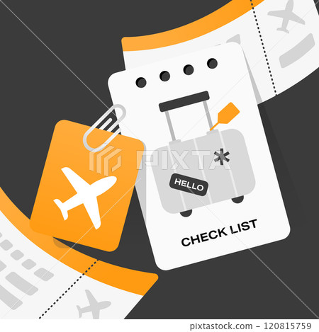 Travel, tags and checklist illustration 120815759