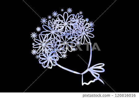 Blue bouquet letter material Blue bouquet letter material 120816016