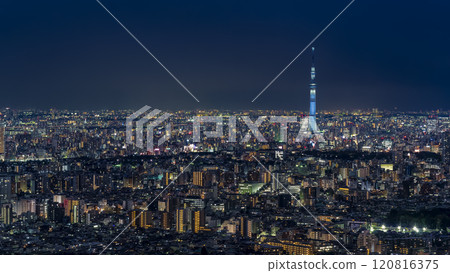 Night view of Tokyo Skytree from the Sunshine 60 Observatory in Ikebukuro / Tokyo, Japan 120816375