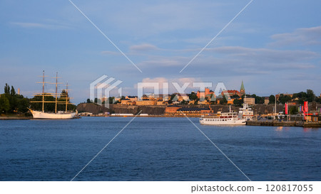 Norström, a lake in Stockholm at dusk, Sweden 120817055