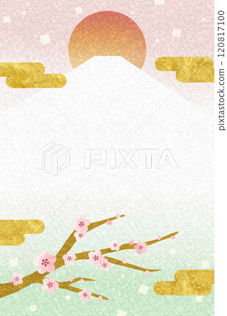 日出/富士山/梅花日式明信片尺寸插圖1垂直 120817100