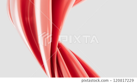 Abstract 3D background with red wavy lines in a minimalist style, smooth texture, modern design for banners, presentations, backgrounds, and advertising. Geometric shapes on a light background. Abstract 3D background with red wavy lines in a minimalist style, smooth texture, modern design for banners, presentations, backgrounds, and advertising. Geometric shapes on a light background. 120817229