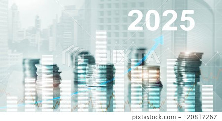 Financial background, economic growth 2025. Abstract background. Mixed Media 120817267