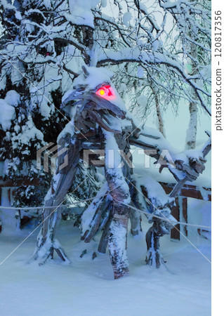 Magic forest at winter, Mysterious Forest in Murmansk region, Kirovsk, fantastic creation 120817356